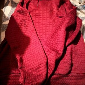 Red Textured Hoodie